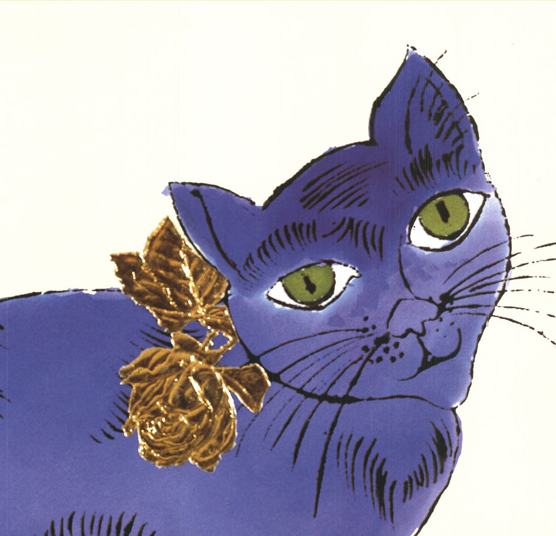 Andy Warhol - Cat (Blue) - 1996 Offset Lithograph 31.5" x 23.5" - 4