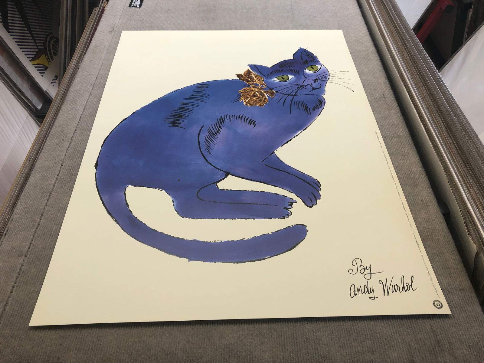 Andy Warhol - Cat (Blue) - 1996 Offset Lithograph 31.5" x 23.5" - 5