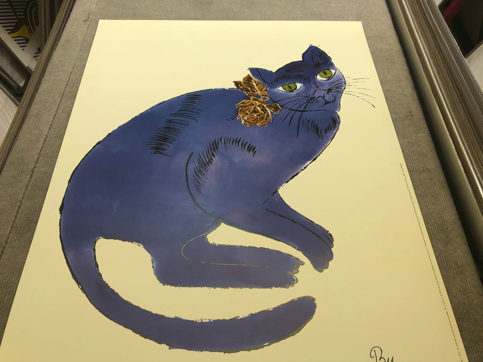 Andy Warhol - Cat (Blue) - 1996 Offset Lithograph 31.5" x 23.5" - 7