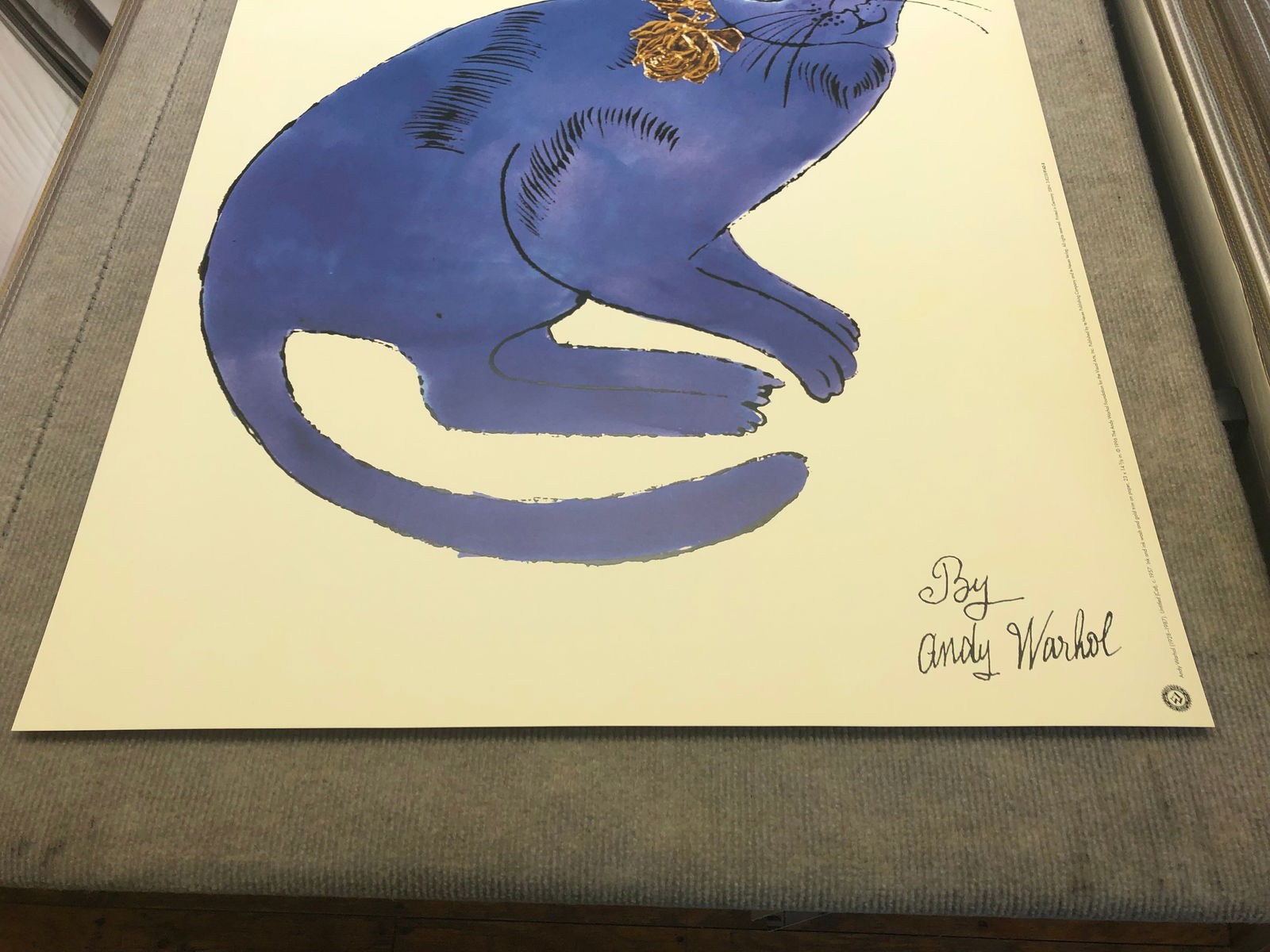 Andy Warhol - Cat (Blue) - 1996 Offset Lithograph 31.5" x 23.5" - 8