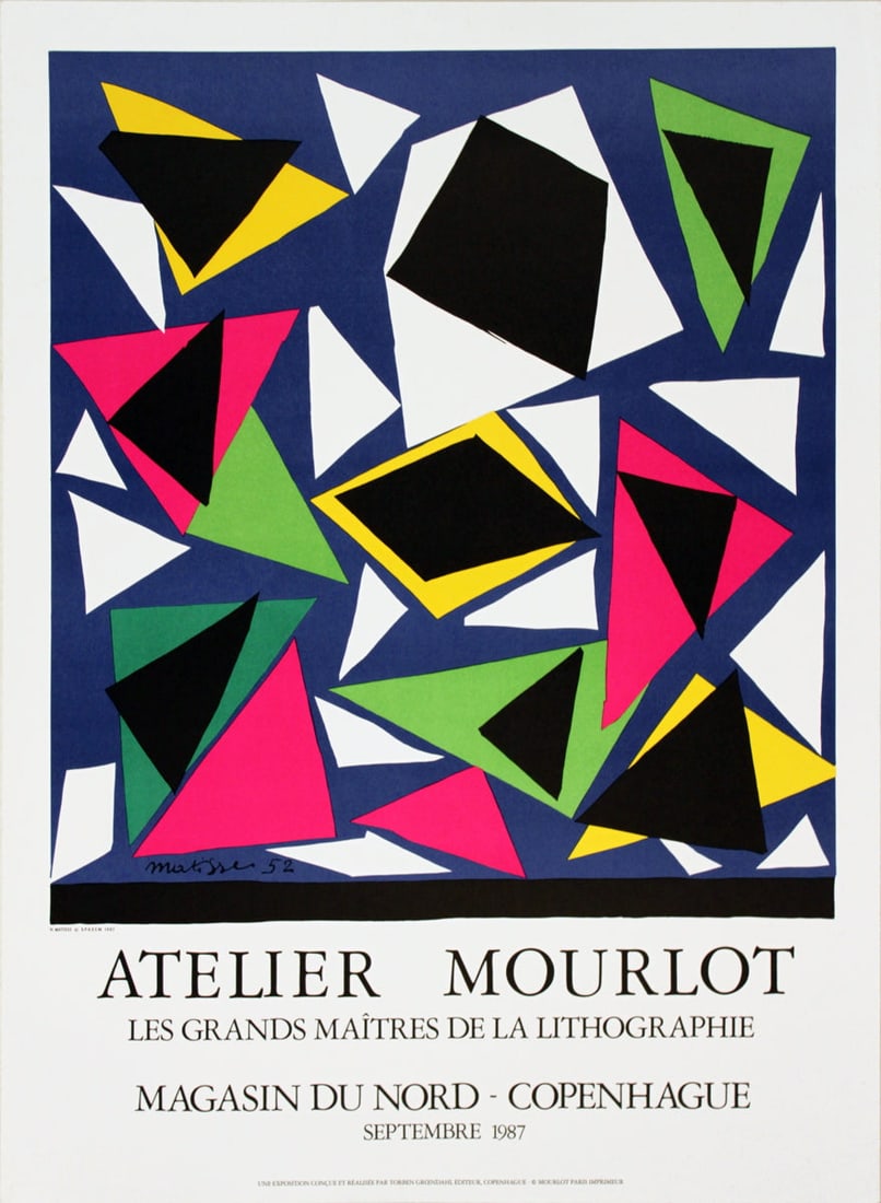 Henri Matisse - Centenial, Exposition d' Affiches, Papiers Decoupes - 1987 Lithograph 30" x 22": Title: Henri Matisse - Centenial, Exposition d' Affiches, Papiers Decoupes - 1987 Lithograph 30" x 22" Artist: Henri Matisse Additional Information: Centenial, Exposition d' Affiches, Papiers Decoupes