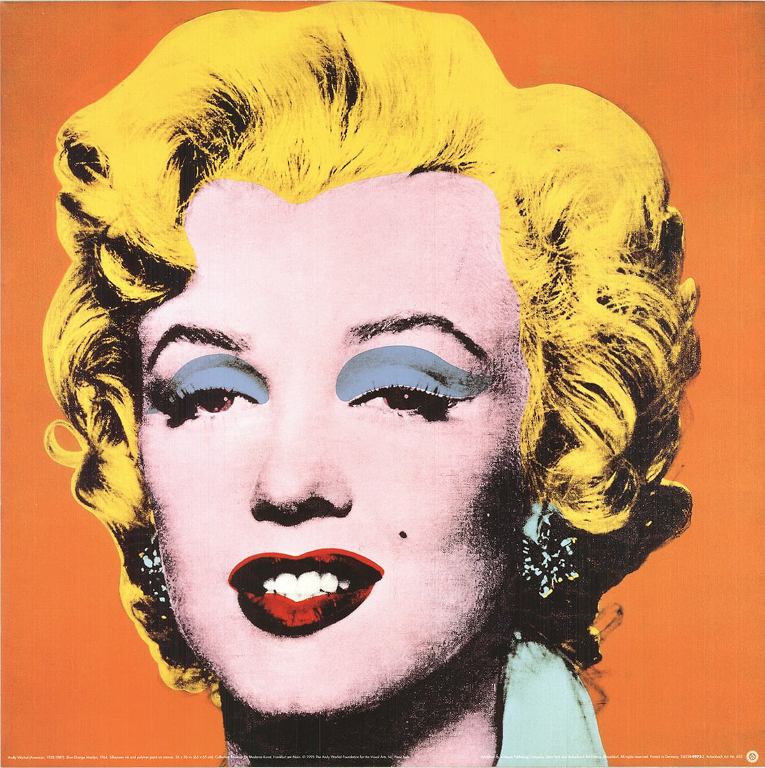 Andy Warhol - Marilyn Orange (sm) - 1995 Offset Lithograph 25.5" x 25.5": Title: Andy Warhol - Marilyn Orange (sm) - 1995 Offset Lithograph 25.5" x 25.5" Artist: Andy Warhol Additional Information: Marilyn Orange (sm) Description: "Marilyn Orange (sm)" by Andy Warhol, 1995