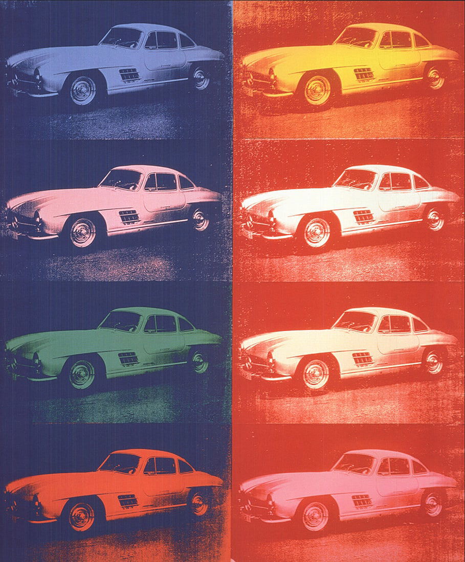 Andy Warhol - Mercedes-Benz 300 SL Coupe x 8 - 2010 Offset Lithograph 19.75" x 16.25" - 2