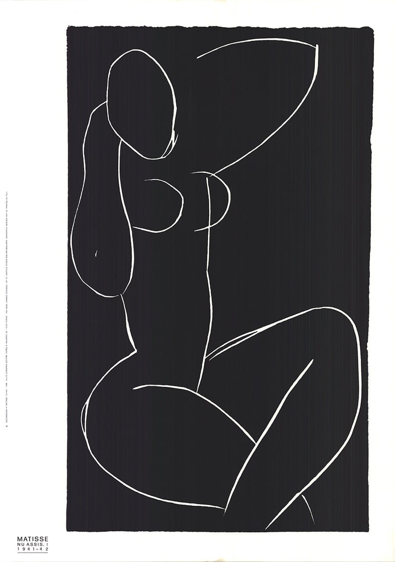 Henri Matisse - Nu Assis I - 1989 Serigraph 48" x 34": Title: Henri Matisse - Nu Assis I - 1989 Serigraph 48" x 34" Artist: Henri Matisse Additional Information: Nu Assis I Description: "Nu Assis I" by Henri Matisse, 1989 Unsigned Serigraph. Paper size