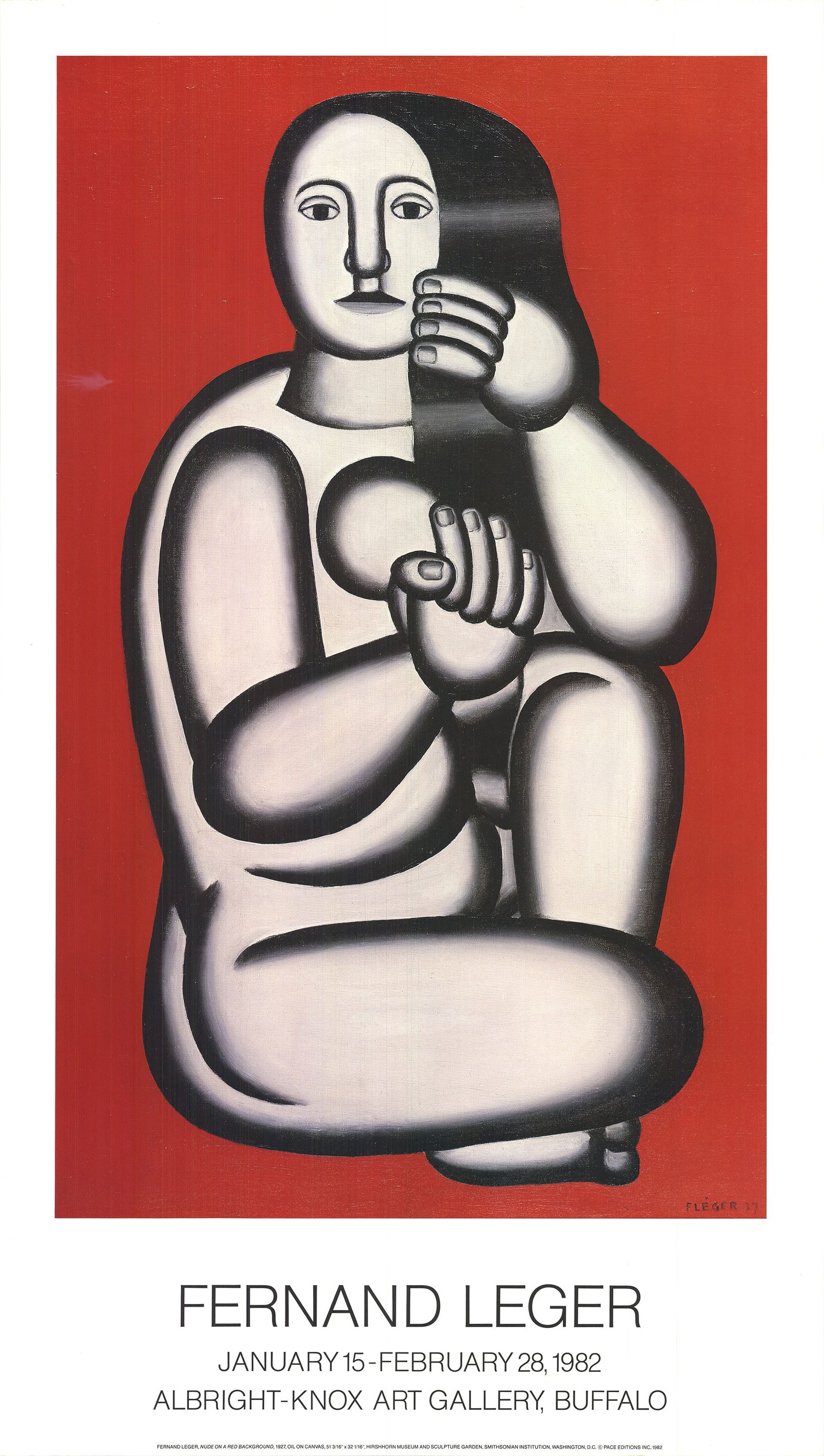 Fernand Leger - Figure on a Red Background - 1982 Offset Lithograph 38" x 21.5": Title: Fernand Leger - Figure on a Red Background - 1982 Offset Lithograph 38" x 21.5" Artist: Fernand Leger Additional Information: Figure on a Red Background Description: "Figure on a Red Background