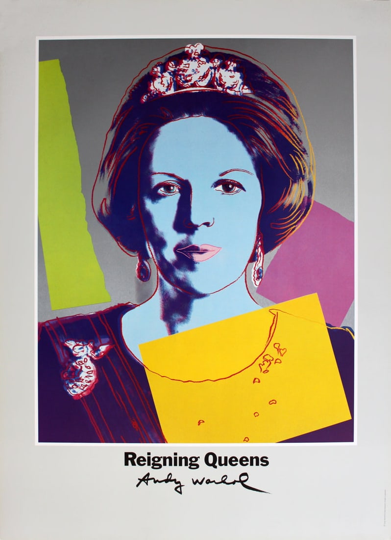 Andy Warhol - Queen Beatrix of the Netherlands, from Reigning Queens - 1986 Offset Lithograph 32.25" (1 of 10)