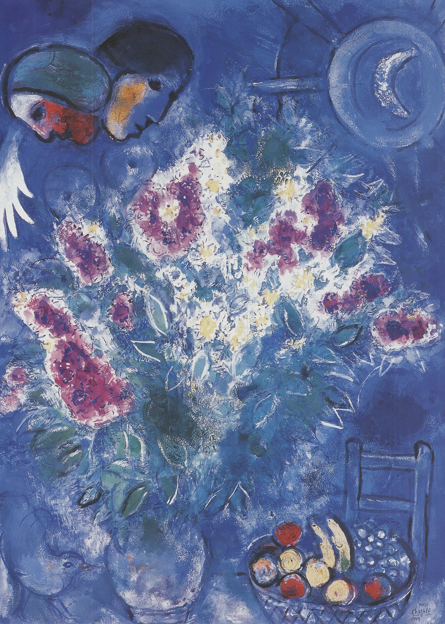Marc Chagall - Still Life with Flowers - 1994 Offset Lithograph 17" x 12" - 2