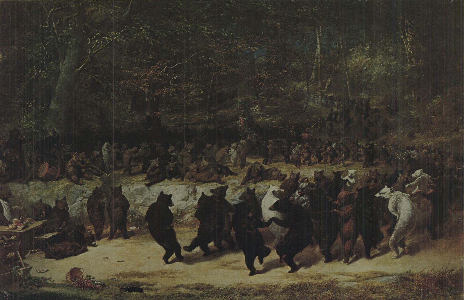 Paul Davis - The Bear Dance...Or Wall Street Jubilee - 1983 Offset Lithograph 24" x 18" - 2