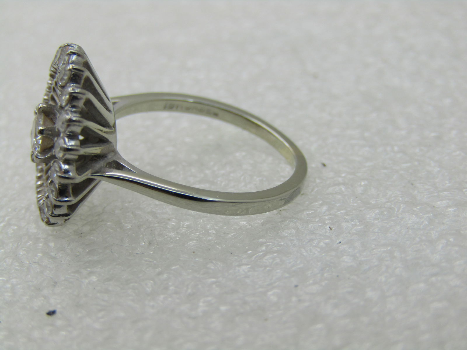 Vintage Jabel 18kt Diamond Halo Ring, Sz. 6.5, Early 1900's, .53 TCW - 10