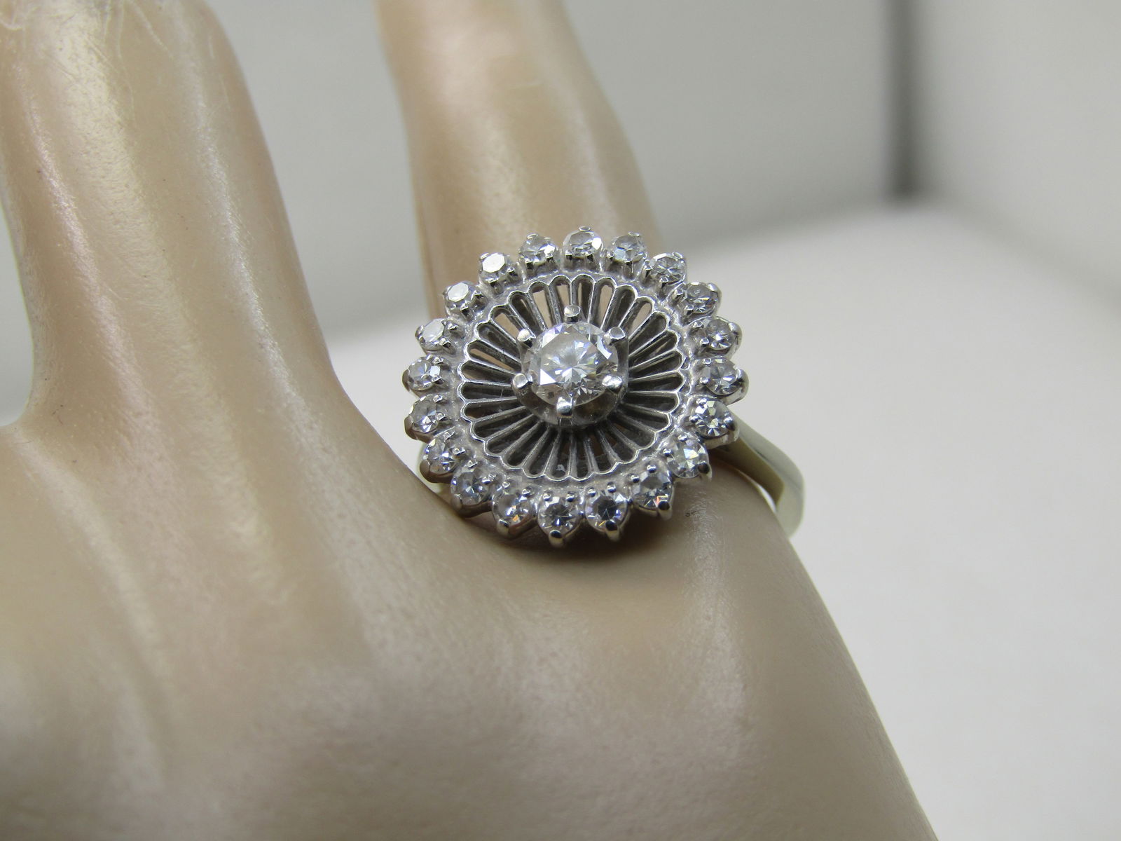 Vintage Jabel 18kt Diamond Halo Ring, Sz. 6.5, Early 1900's, .53 TCW - 12