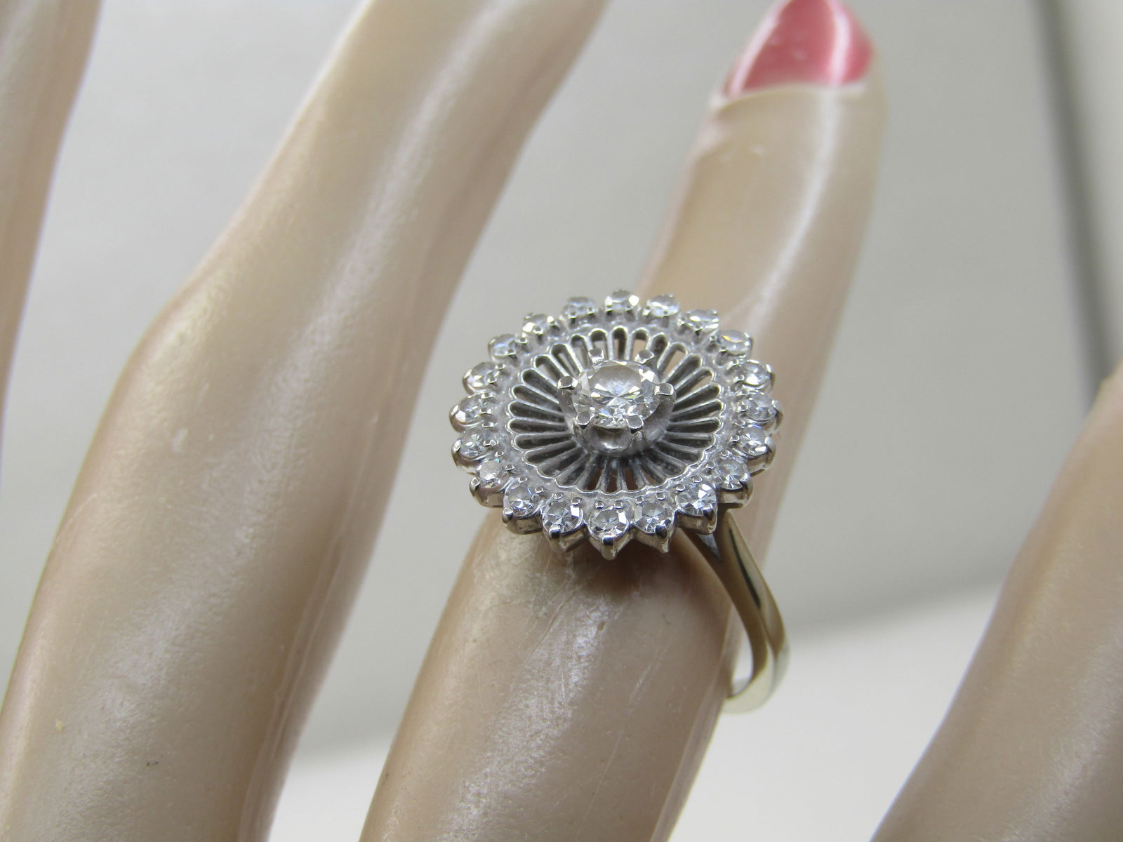 Vintage Jabel 18kt Diamond Halo Ring, Sz. 6.5, Early 1900's, .53 TCW - 15