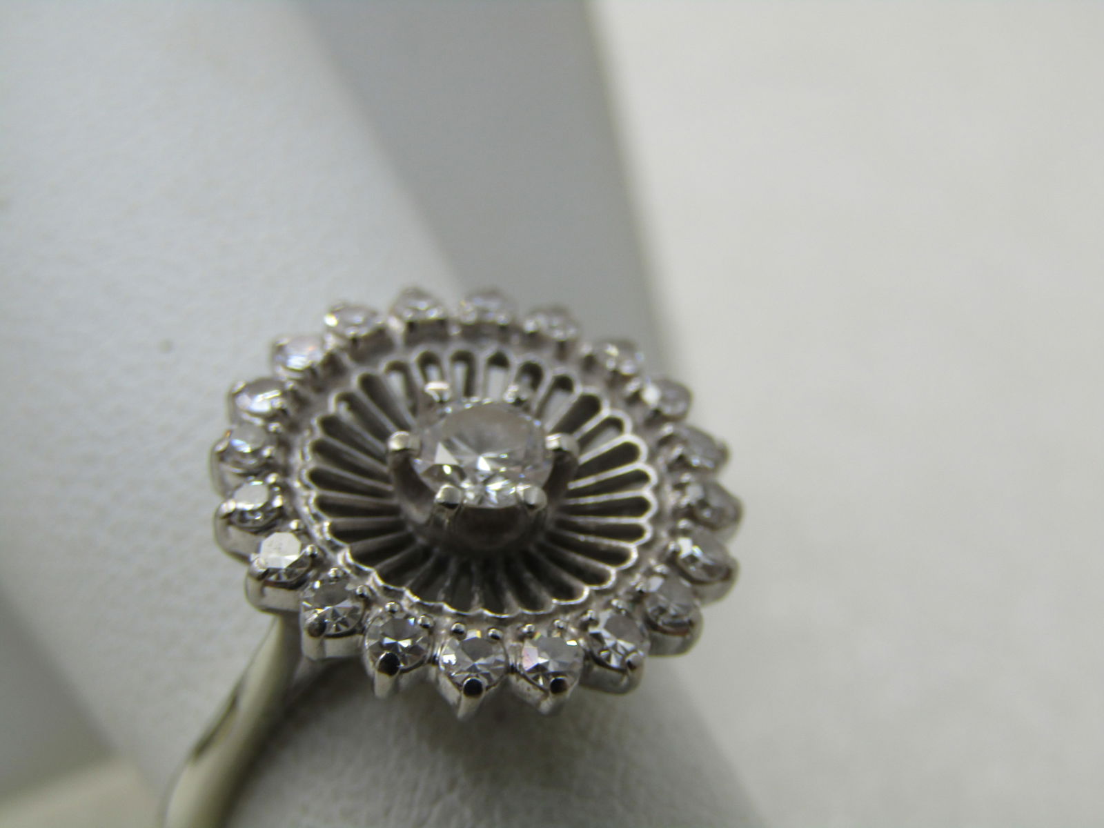 Vintage Jabel 18kt Diamond Halo Ring, Sz. 6.5, Early 1900's, .53 TCW - 4