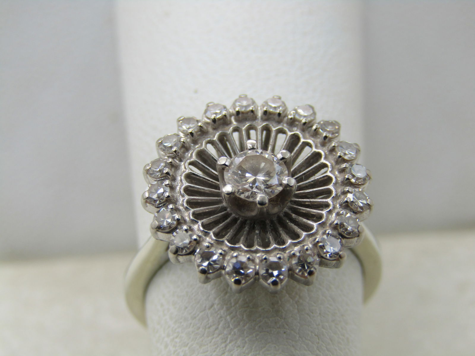 Vintage Jabel 18kt Diamond Halo Ring, Sz. 6.5, Early 1900's, .53 TCW - 5