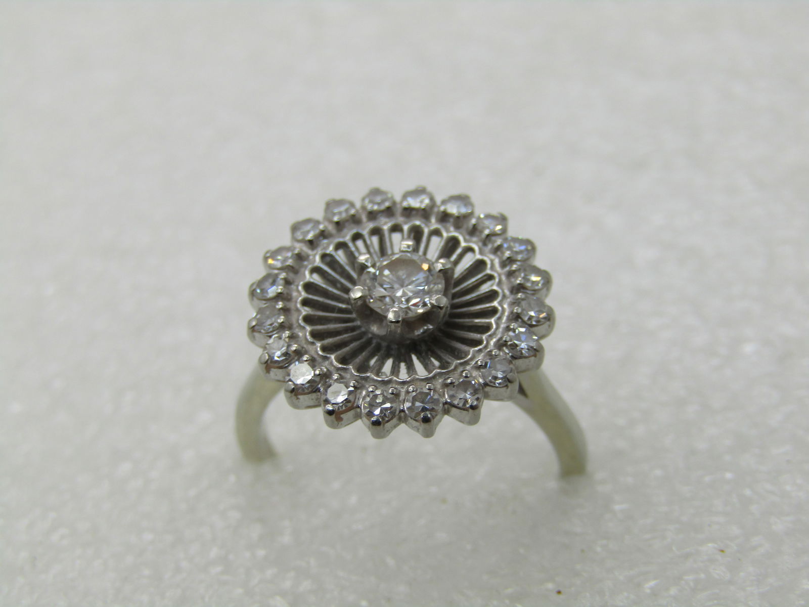 Vintage Jabel 18kt Diamond Halo Ring, Sz. 6.5, Early 1900's, .53 TCW - 6