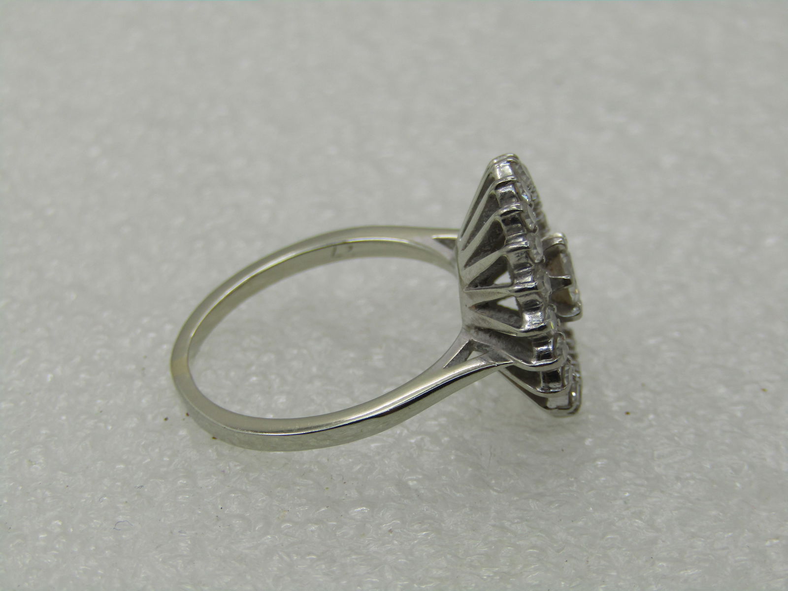 Vintage Jabel 18kt Diamond Halo Ring, Sz. 6.5, Early 1900's, .53 TCW - 8