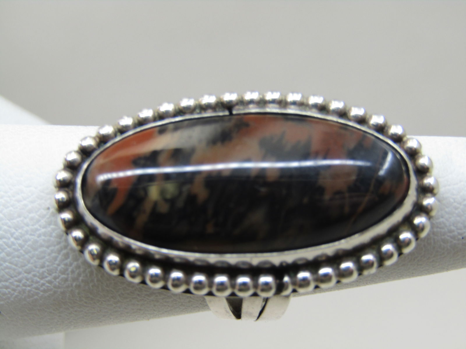 Vintage Sterling Southwestern Dendritric Stone Ring, Sz. 5.25 - 3