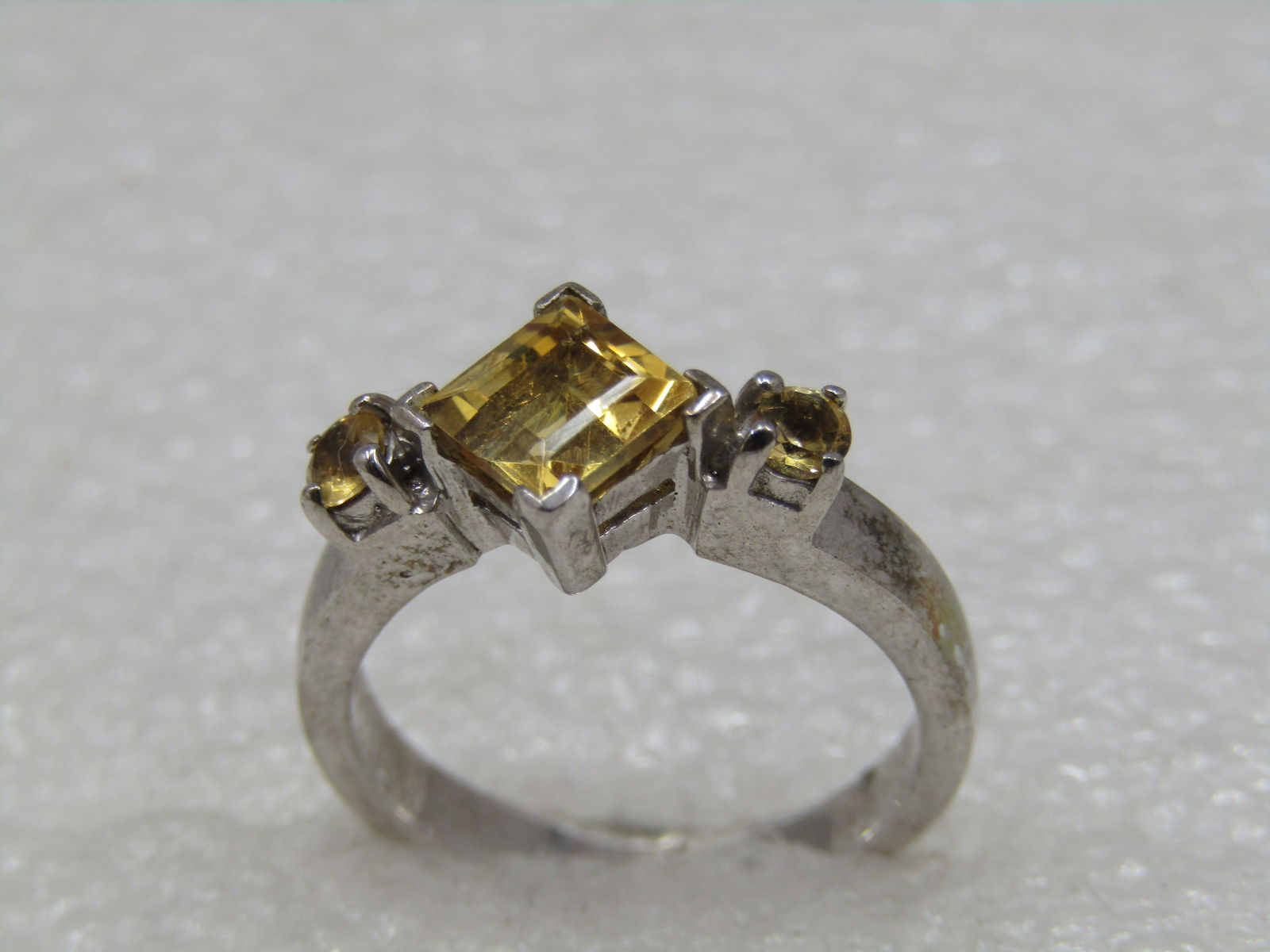 Sterling Triple Citrine Ring, Sz. 7, 4.53 gr. - 4