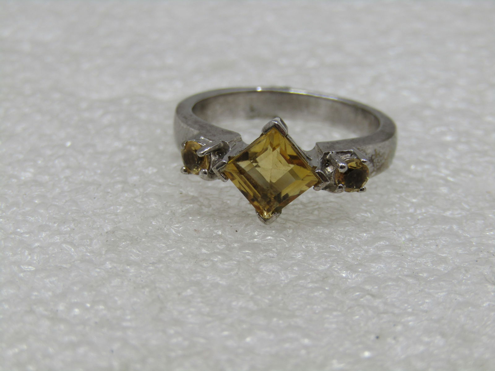 Sterling Triple Citrine Ring, Sz. 7, 4.53 gr. - 5
