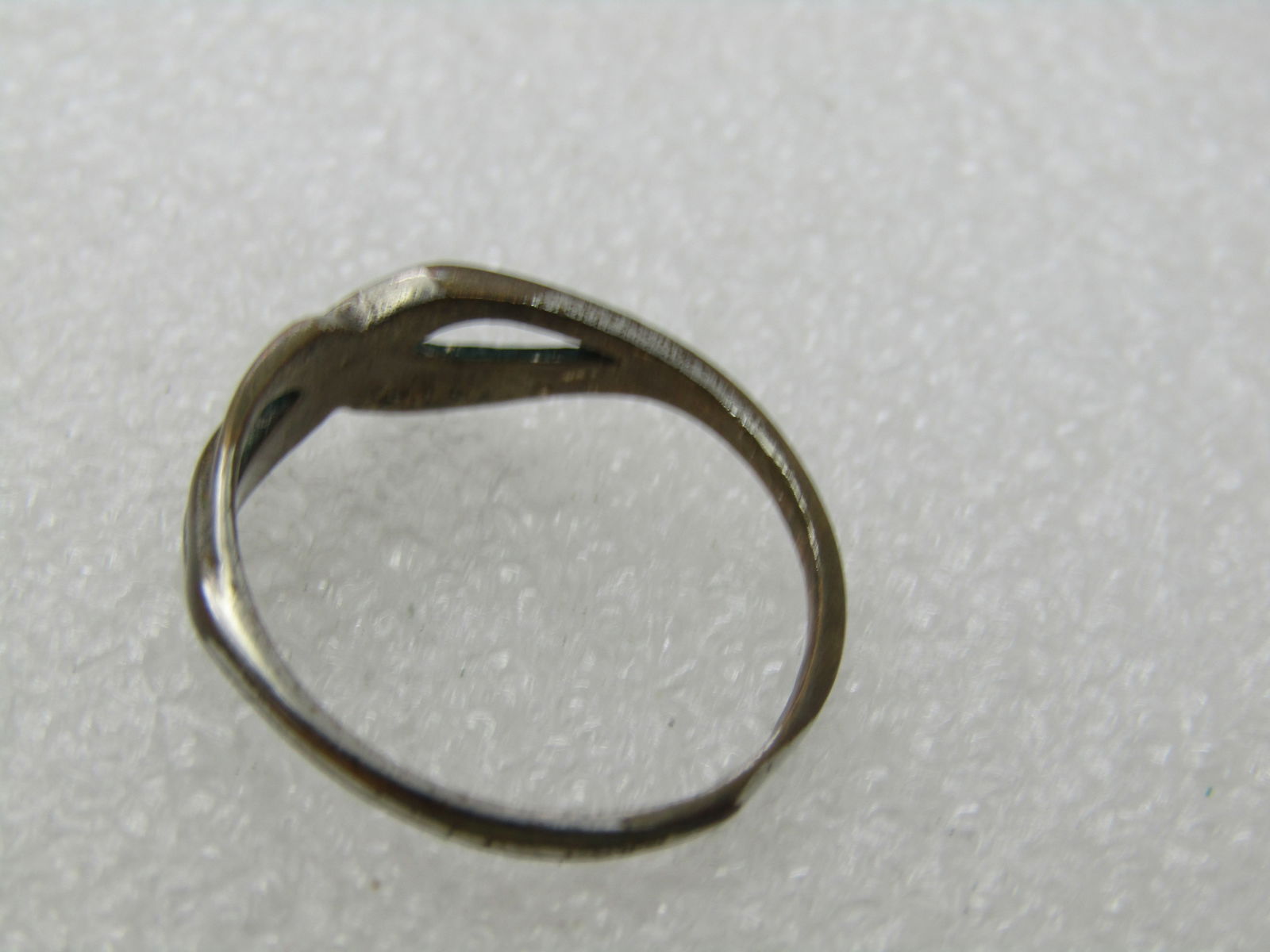 Vintage Inlaid Turquoise Criss Cross Ring, Sz. 7.5 - 6