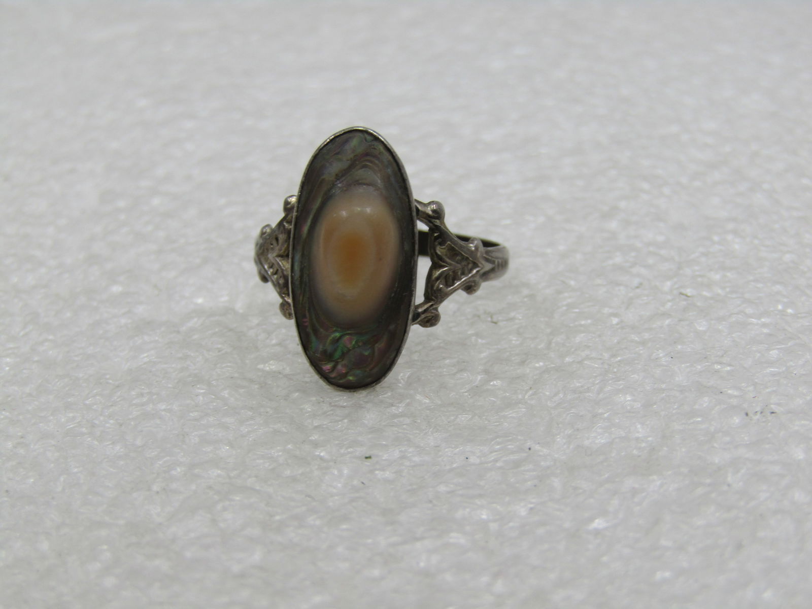 Vintage Sterling Blister Pearl Ring, Abalone, Sz. 8, 1930's-1940's - 5