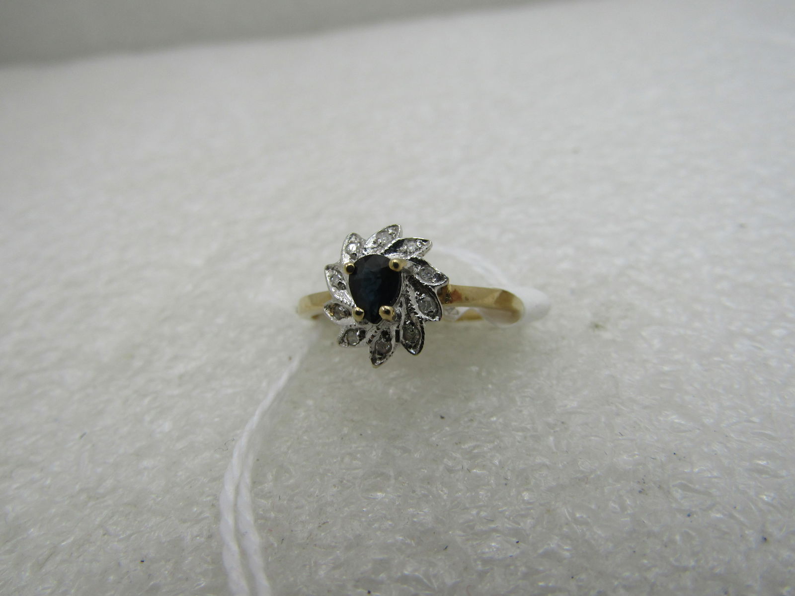 10kt Two-Tone Sapphire Diamond Ring, Sz. 6.5, 1.43 gr. - 3