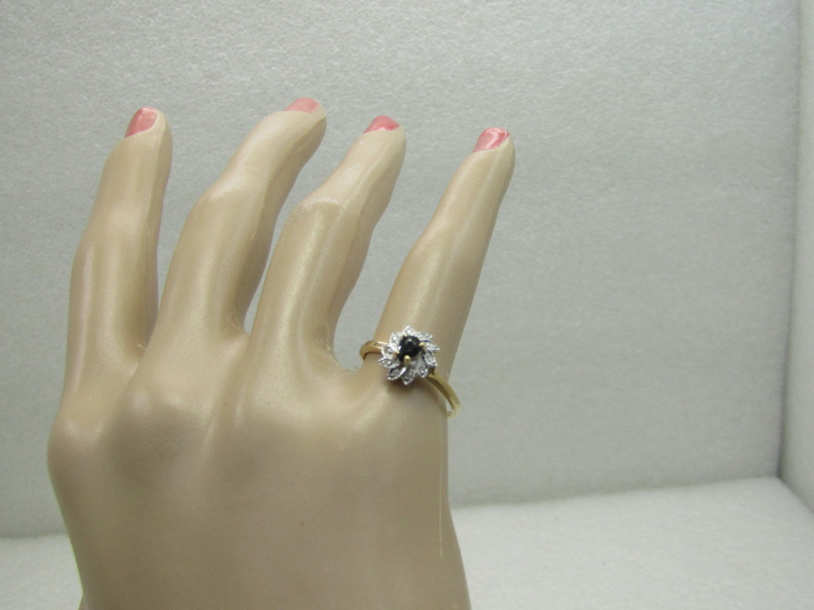 10kt Two-Tone Sapphire Diamond Ring, Sz. 6.5, 1.43 gr. - 5