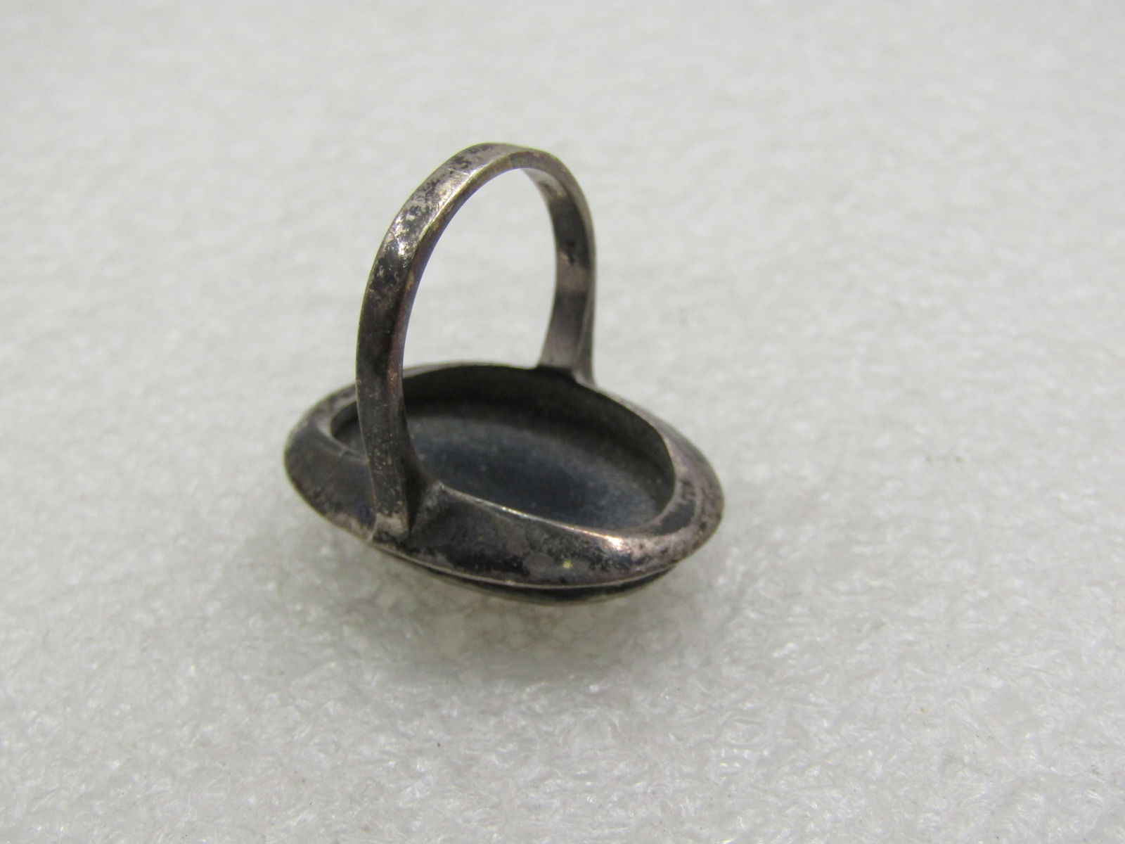 Vintage Sterling Oval Onyx Marcasite Ring, Sz. 7, 1970's-1980's - 6