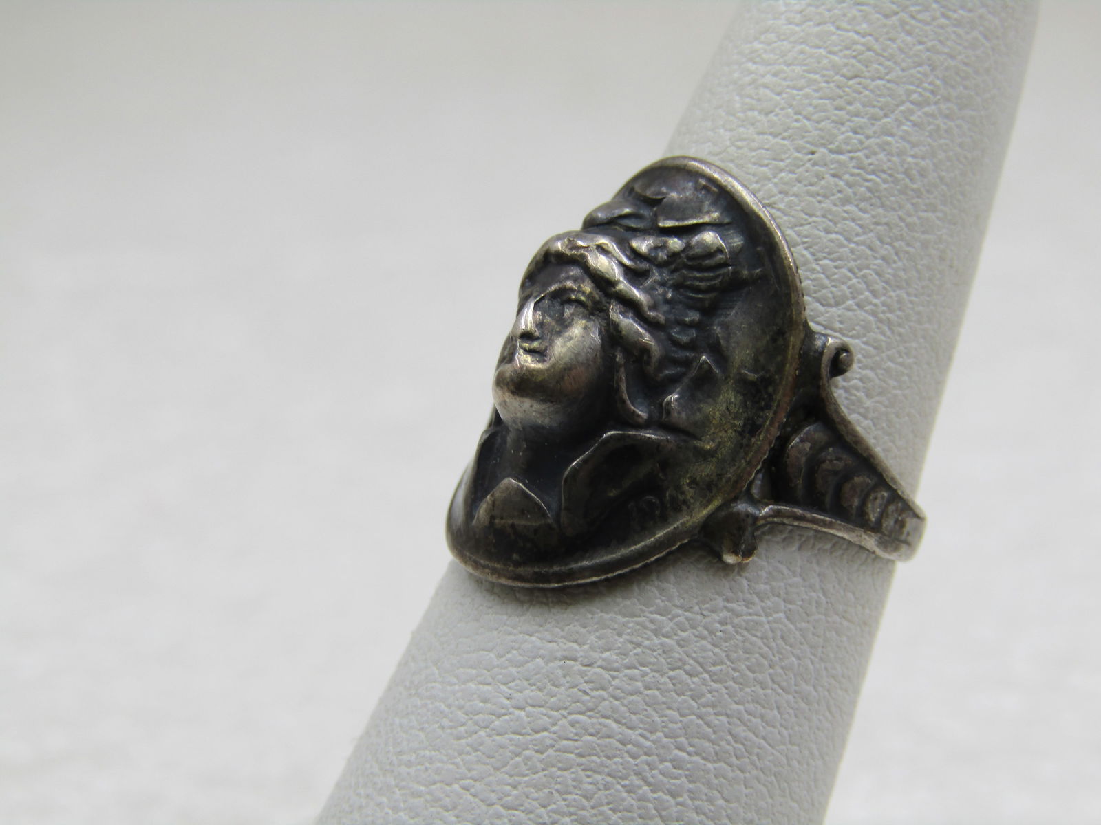 1918 SIlver Dime Raised Image Ring, Sz. 5.5. - 2