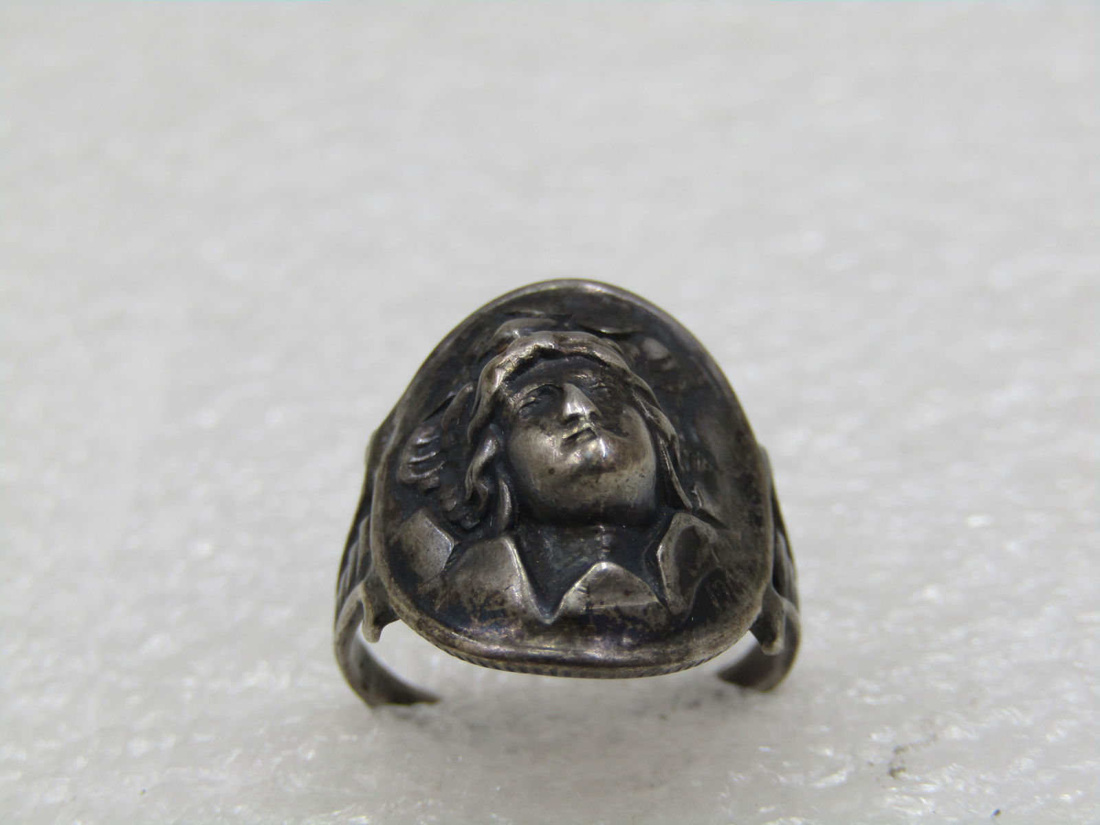 1918 SIlver Dime Raised Image Ring, Sz. 5.5. - 3