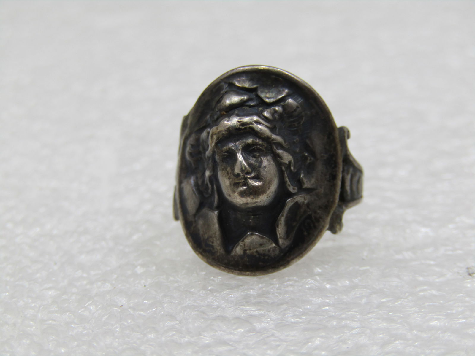 1918 SIlver Dime Raised Image Ring, Sz. 5.5. - 4