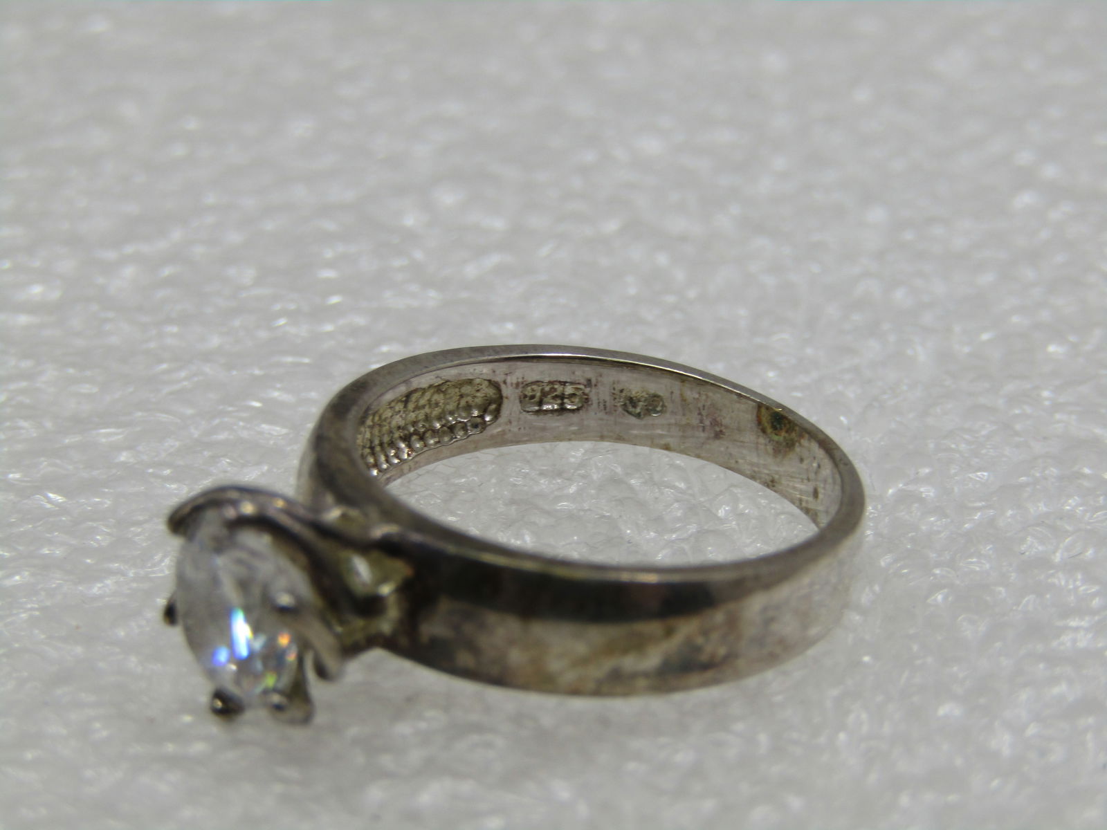 Sterling Clear CZ Engagement Ring, Sz. 7, - 2