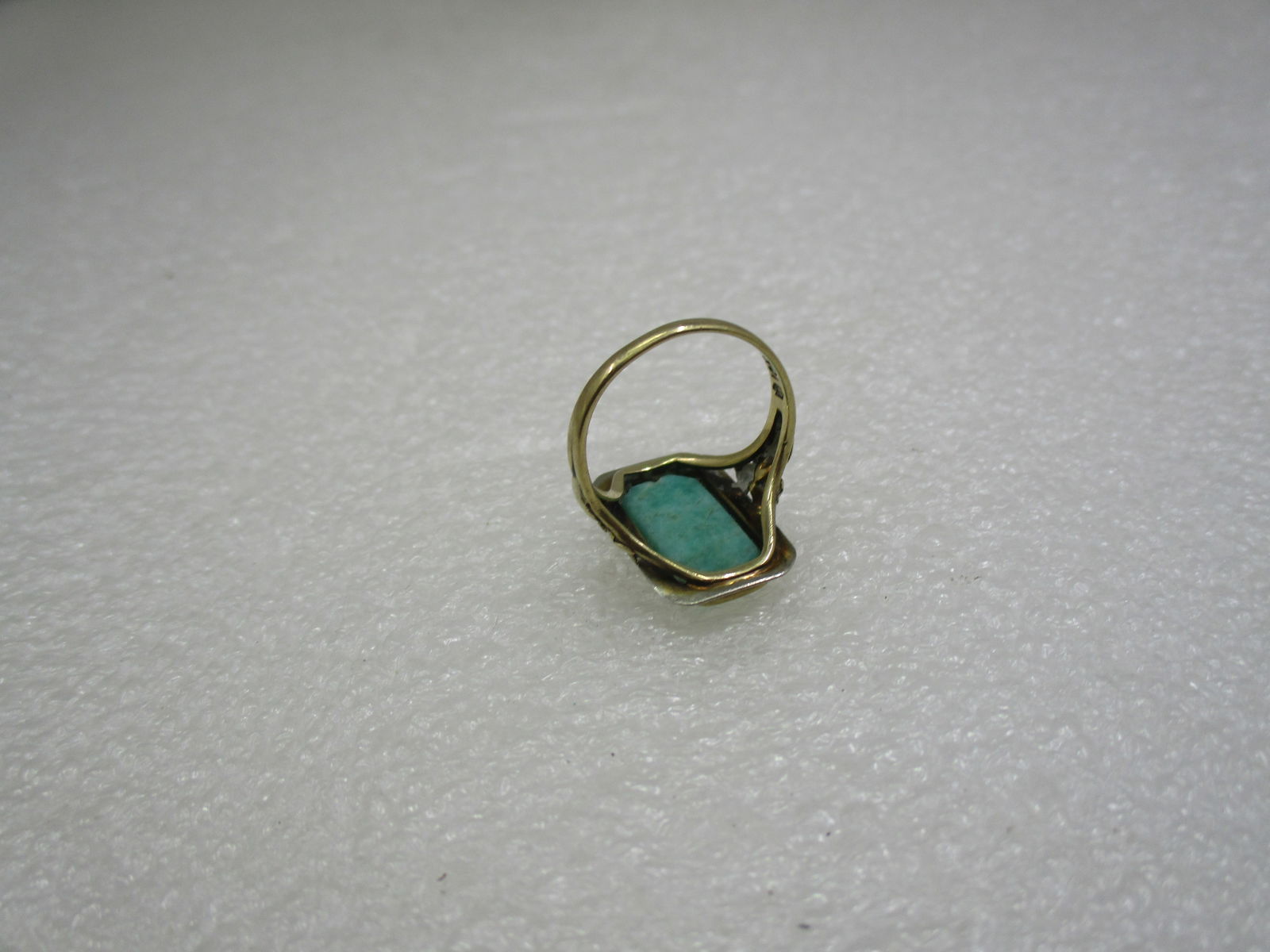 Vintage 1920's-1930's 10kt Green Stone Ring, sz. 5.5 - 6