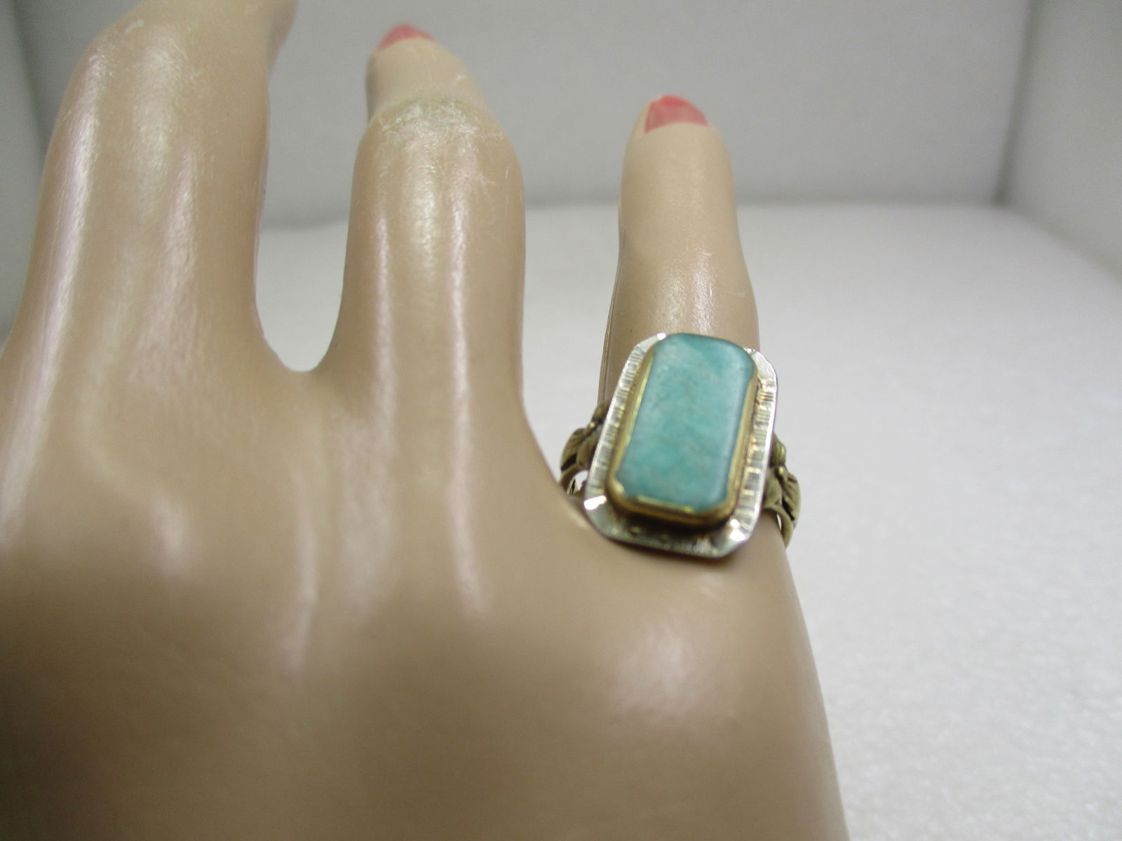 Vintage 1920's-1930's 10kt Green Stone Ring, sz. 5.5 - 8