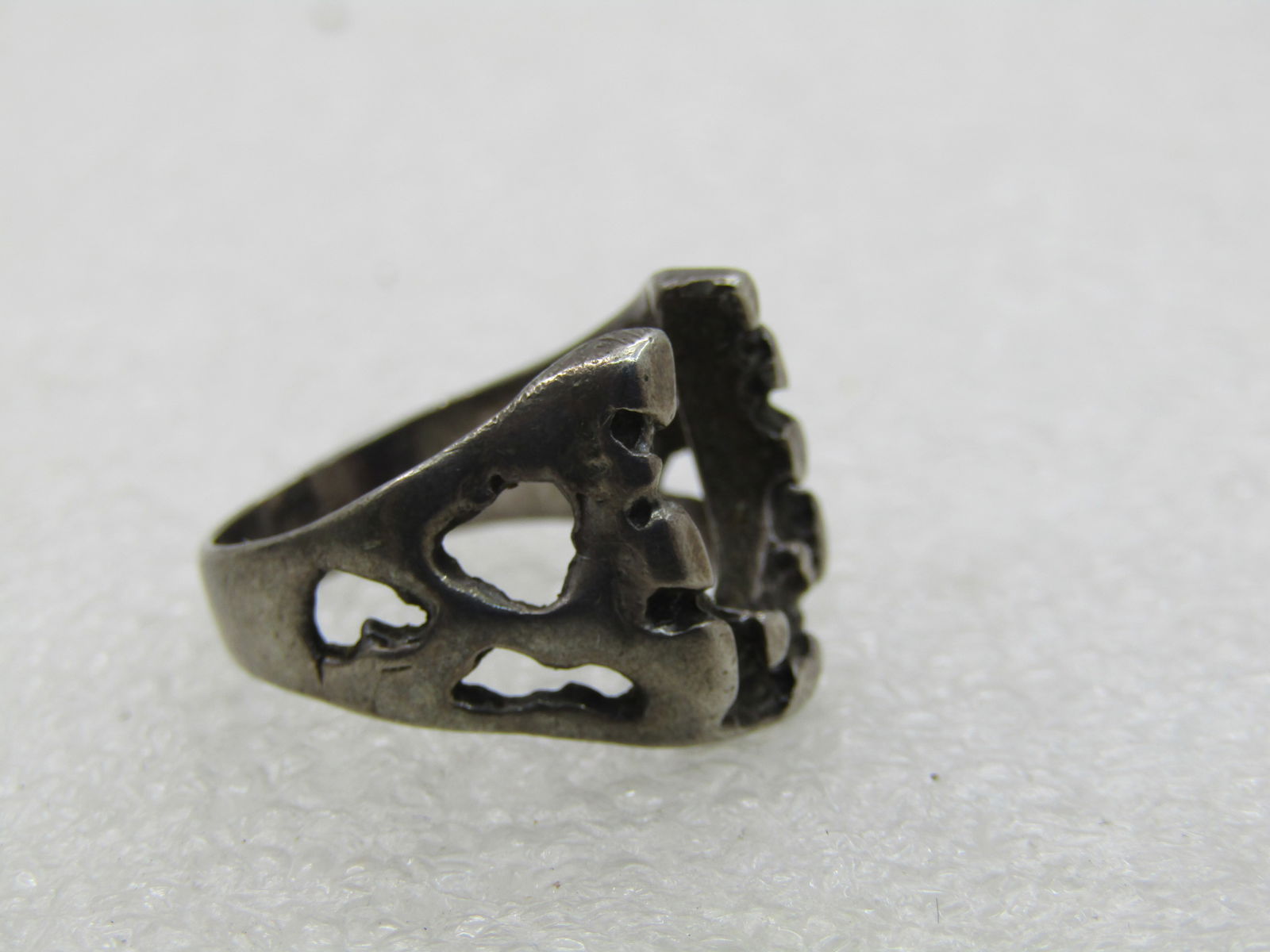 Vintage Sterling Southwestern Horseshoe Nugget Ring, Sz. 3.5 - 4