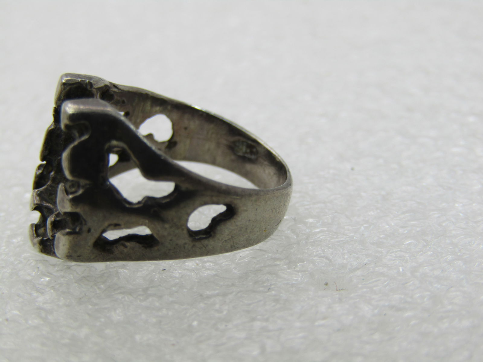 Vintage Sterling Southwestern Horseshoe Nugget Ring, Sz. 3.5 - 5