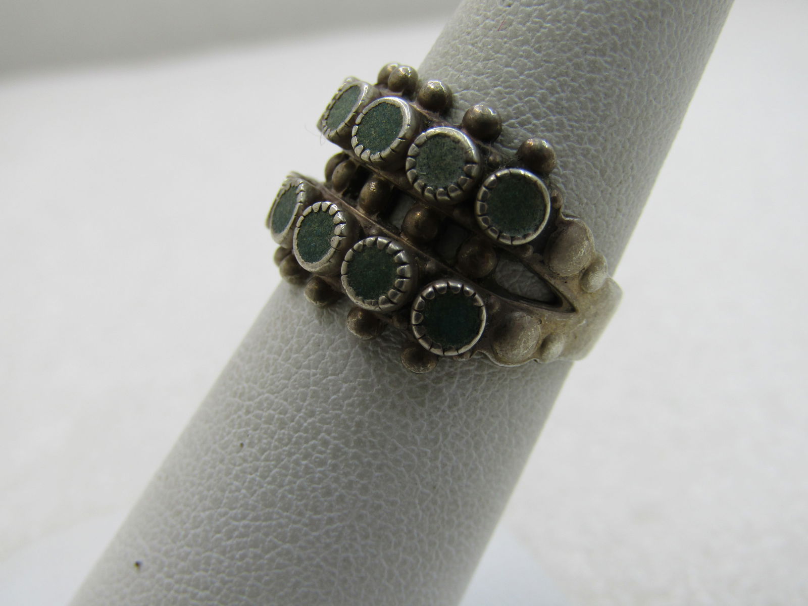 Vintage Sterling Southwestern Turquoise Ring, Snake Eye, Sz. 6 - 2