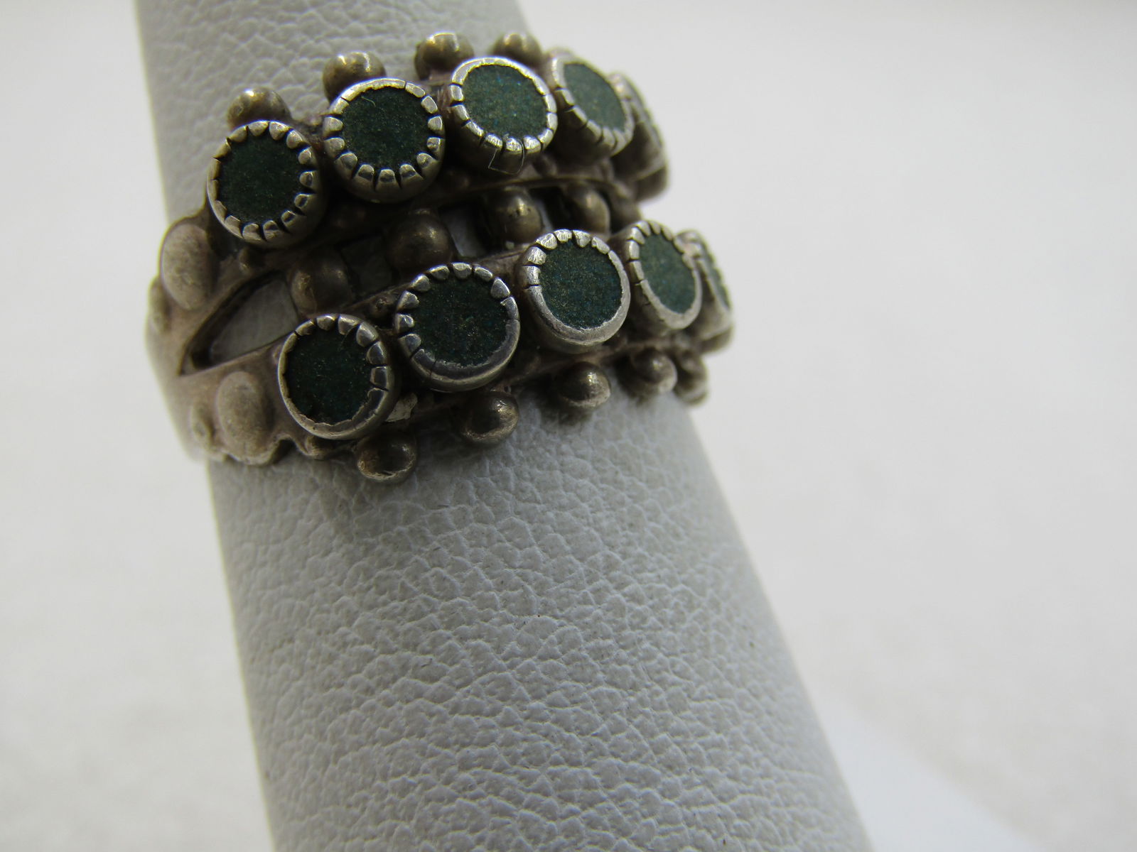 Vintage Sterling Southwestern Turquoise Ring, Snake Eye, Sz. 6 - 3