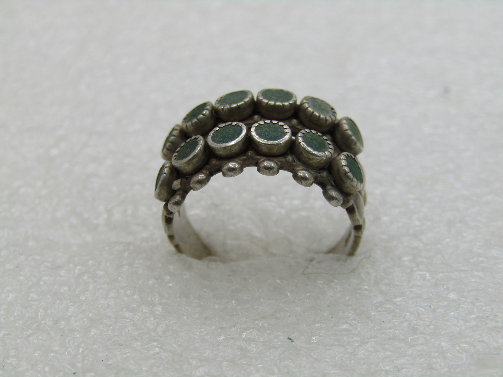 Vintage Sterling Southwestern Turquoise Ring, Snake Eye, Sz. 6 - 6