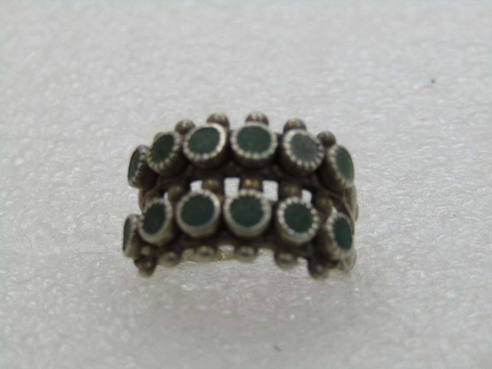 Vintage Sterling Southwestern Turquoise Ring, Snake Eye, Sz. 6 - 7