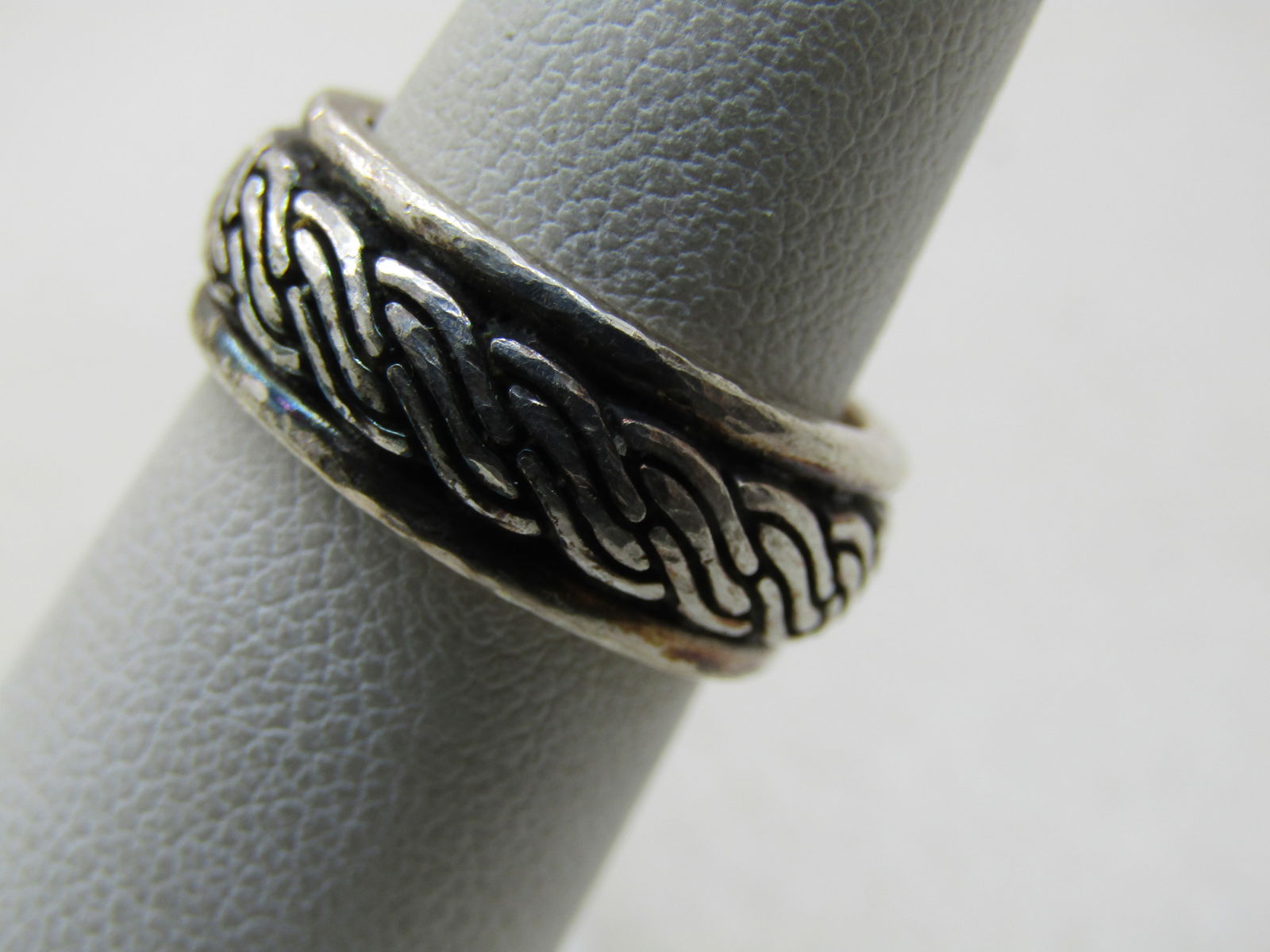 Vintage Sterling Celtic Cable Band Ring, Sz. 5. Signed - 3