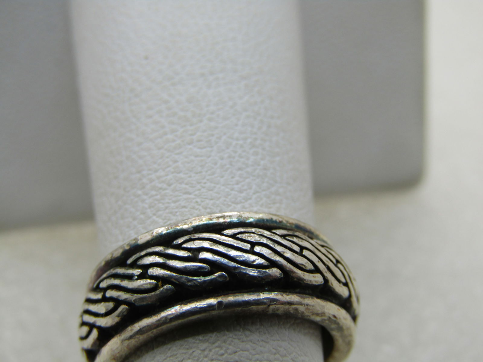 Vintage Sterling Celtic Cable Band Ring, Sz. 5. Signed - 4