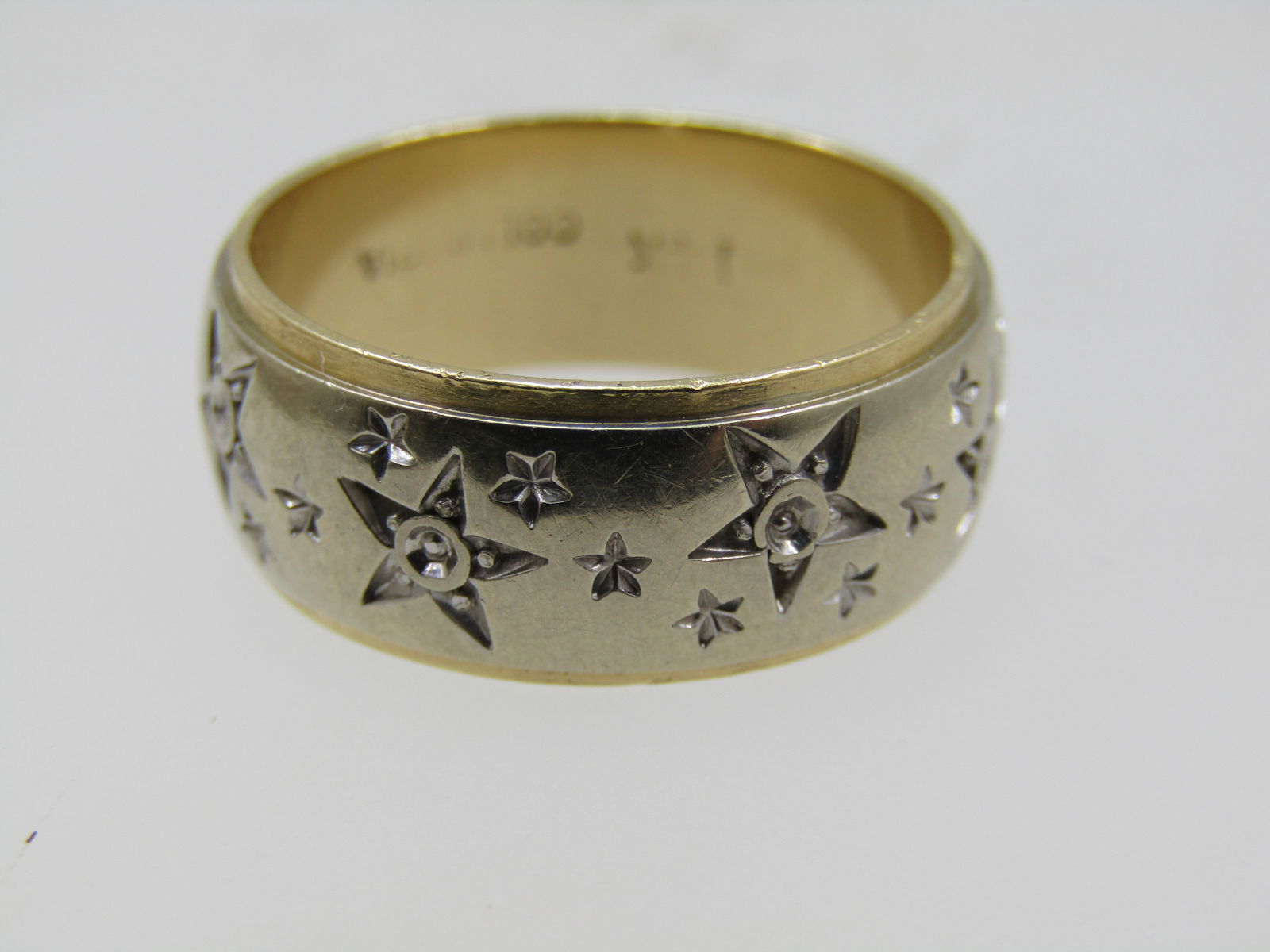 Vintage 14kt Star Ring, Sz. 10, 8.5mm, Two-Tone, Signed Columbia, Mid-Century - 2