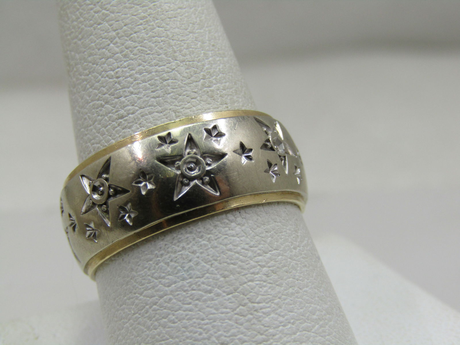 Vintage 14kt Star Ring, Sz. 10, 8.5mm, Two-Tone, Signed Columbia, Mid-Century - 4