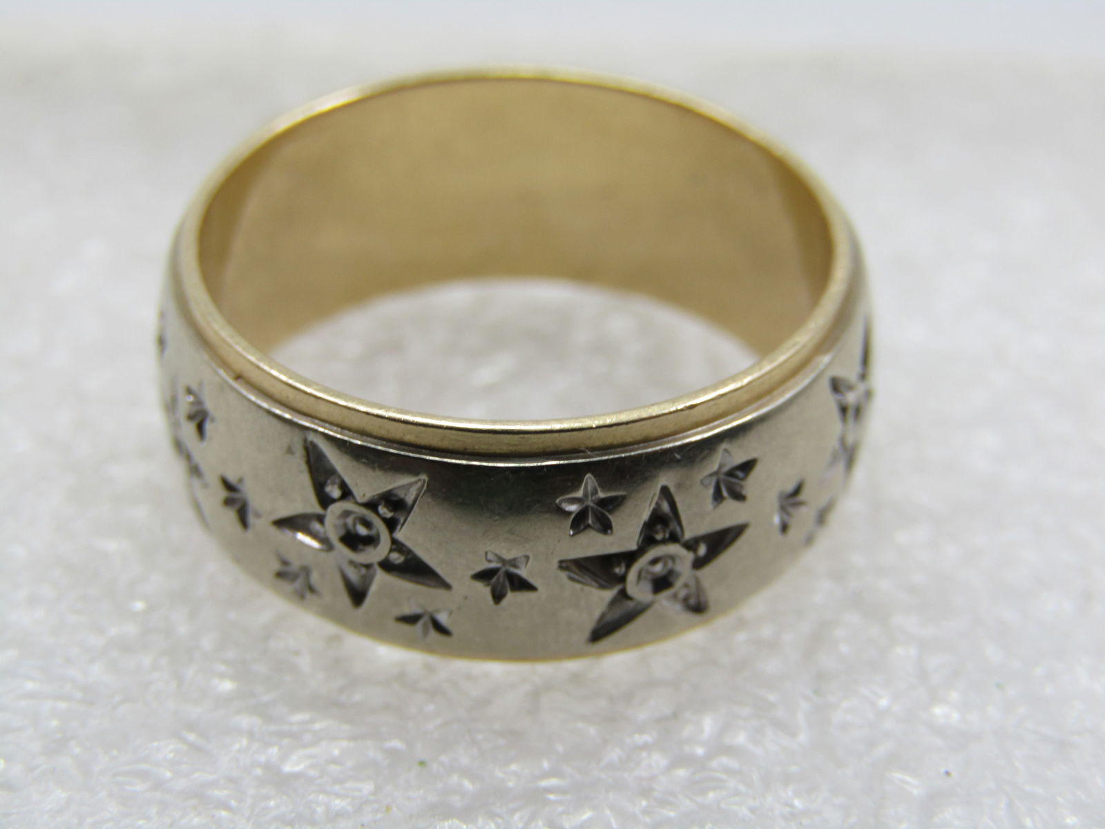 Vintage 14kt Star Ring, Sz. 10, 8.5mm, Two-Tone, Signed Columbia, Mid-Century - 5