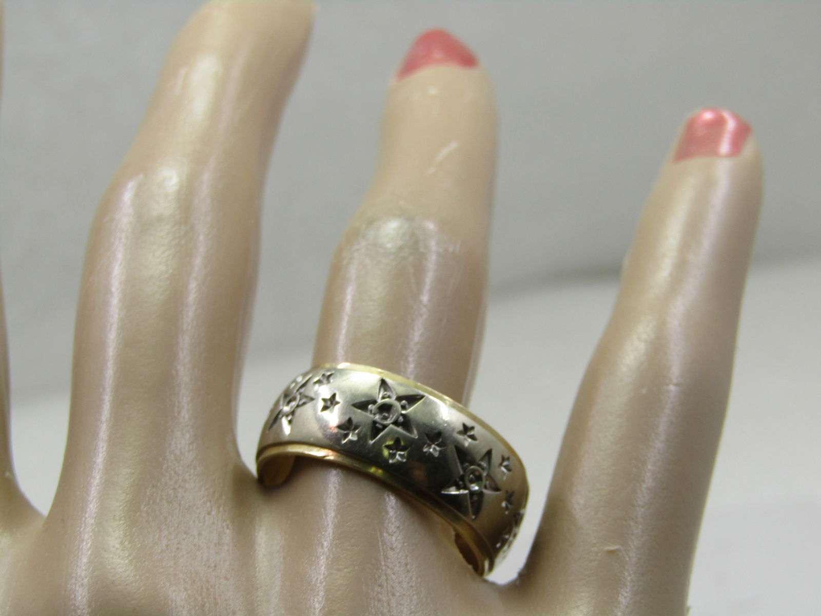 Vintage 14kt Star Ring, Sz. 10, 8.5mm, Two-Tone, Signed Columbia, Mid-Century - 6