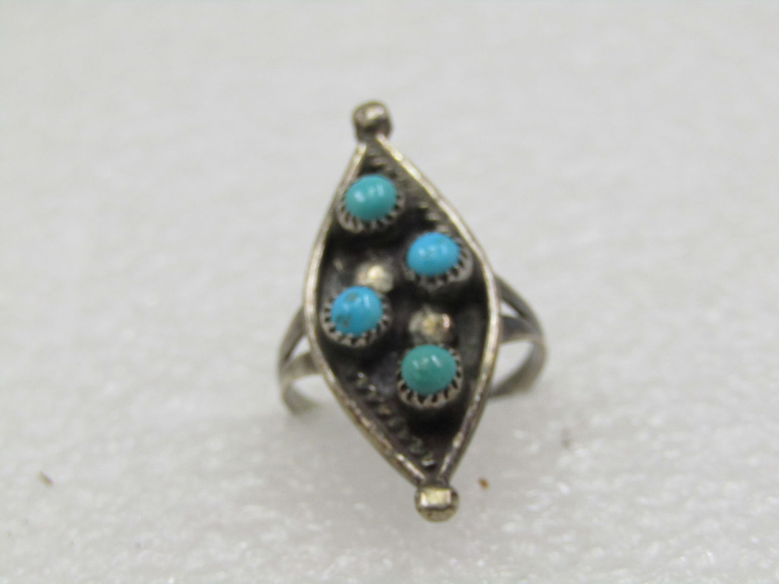 Vintage Sterling Southwestern Snake Eye Ring, Sz. 5.75, 1960's-1970's - 2