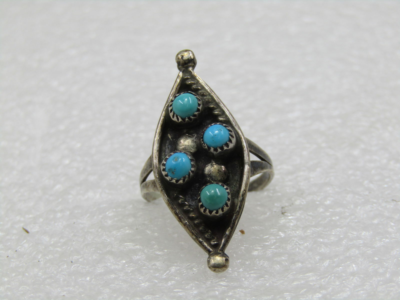 Vintage Sterling Southwestern Snake Eye Ring, Sz. 5.75, 1960's-1970's - 3