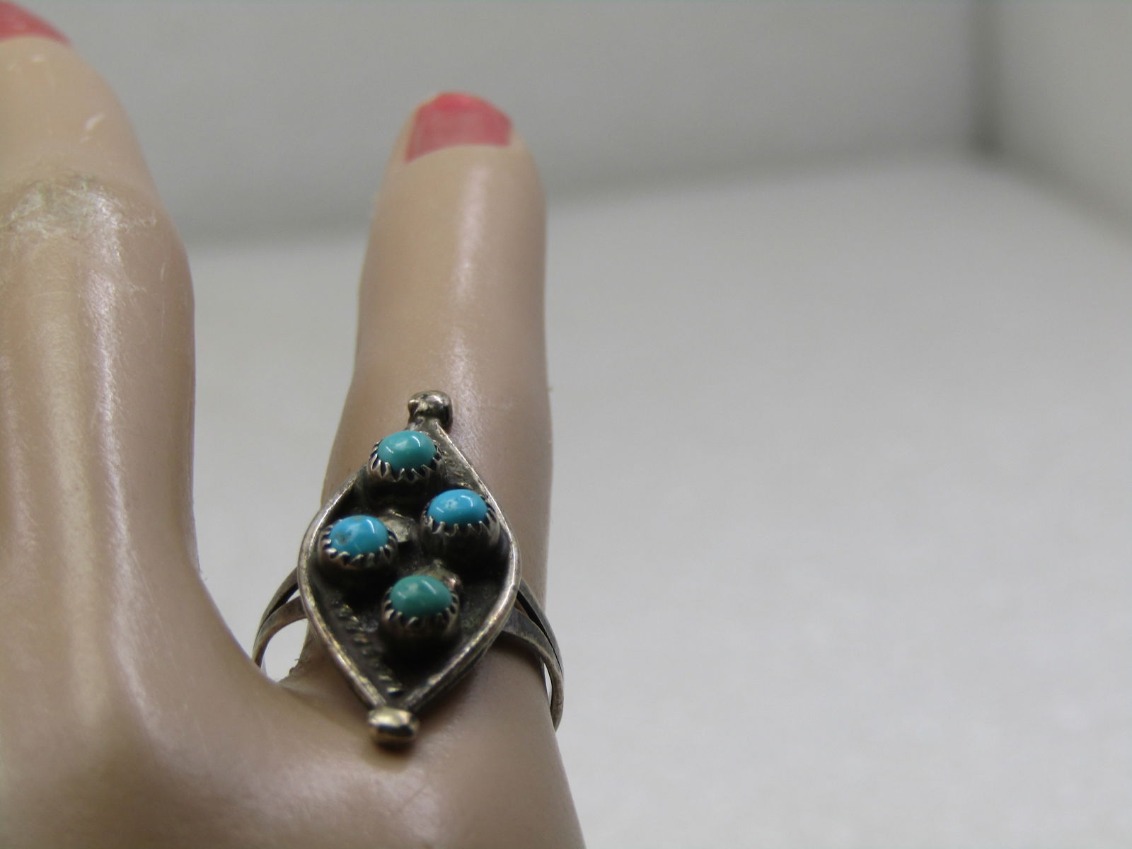 Vintage Sterling Southwestern Snake Eye Ring, Sz. 5.75, 1960's-1970's - 6