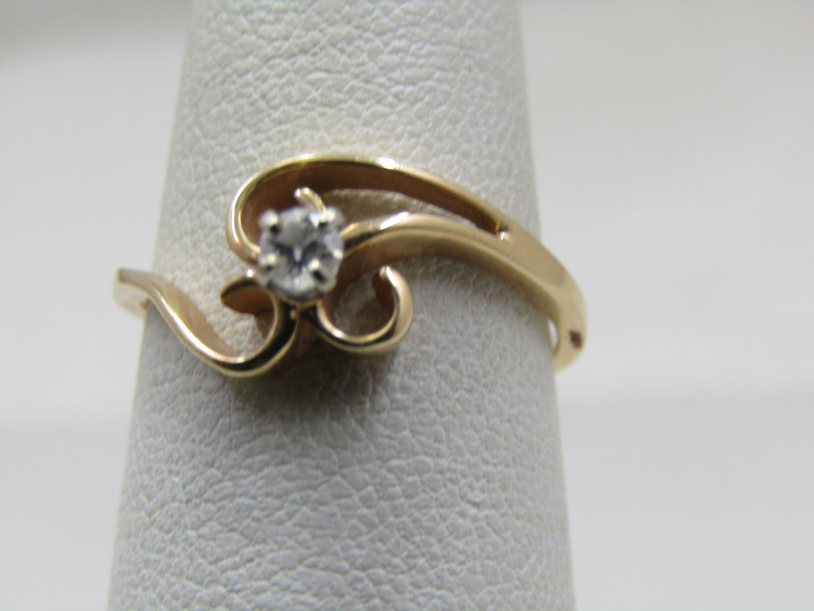 Vintage 14kt Diamond Ring, Size 6.5, .15 CTW Signed, 1960's - 2