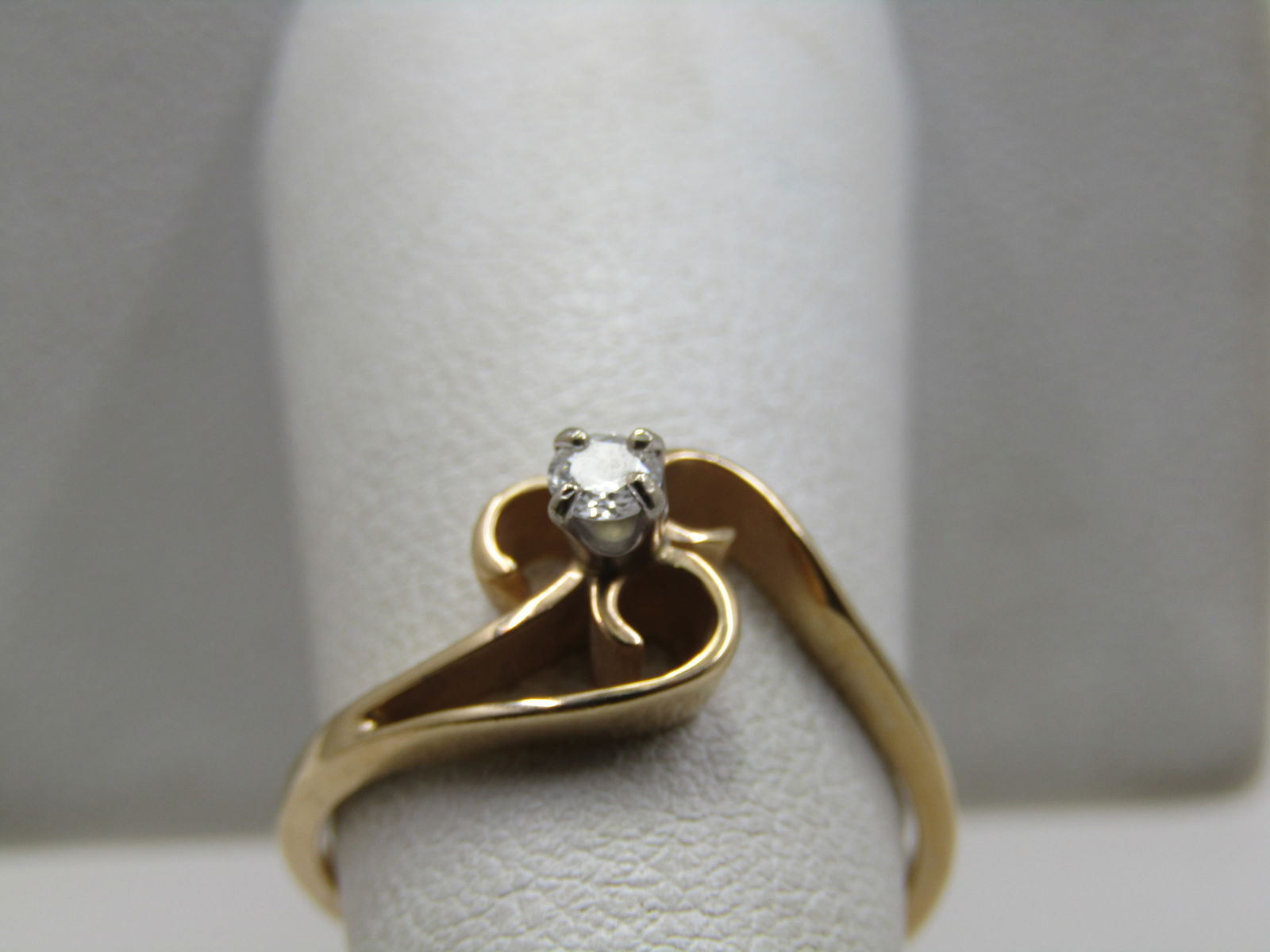 Vintage 14kt Diamond Ring, Size 6.5, .15 CTW Signed, 1960's - 3